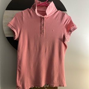 Pink Abercrombie and Fitch  Polo Shirt Distressed Style.